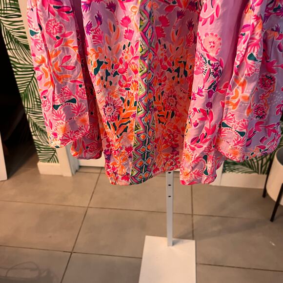 Lilly Pulitzer Bright Multicolor Floral Boho Off-Shoulder Tank Top Size XS - Picture 8 of 9